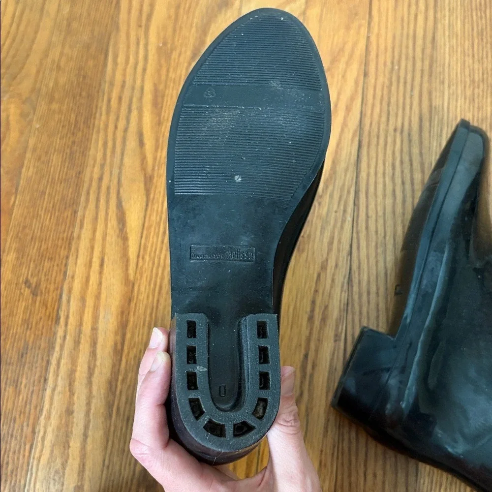 Mel‎ by Melissa Lace lined Jelly Rain Booties Black size 7